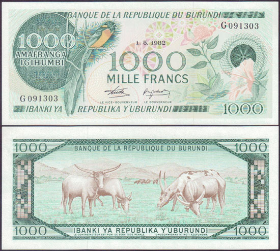 1982 Burundi 1,000 Francs (Unc) L001159